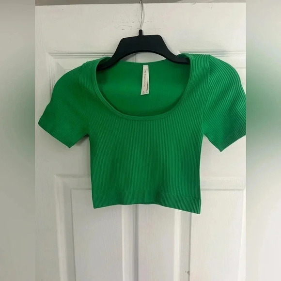 Babaton Tops - Babaton Aritzia Sculpt Knit Squareneck Top color Green size small